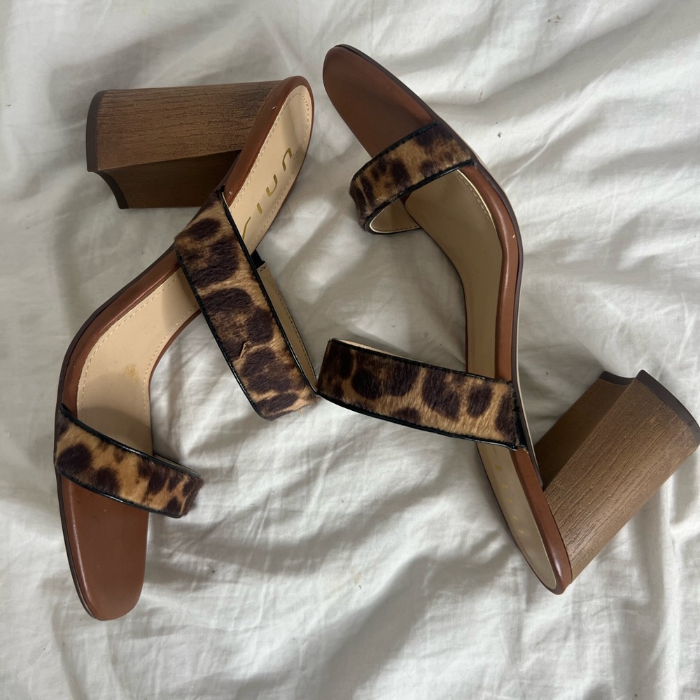 UNISA leopard print block heel sandals